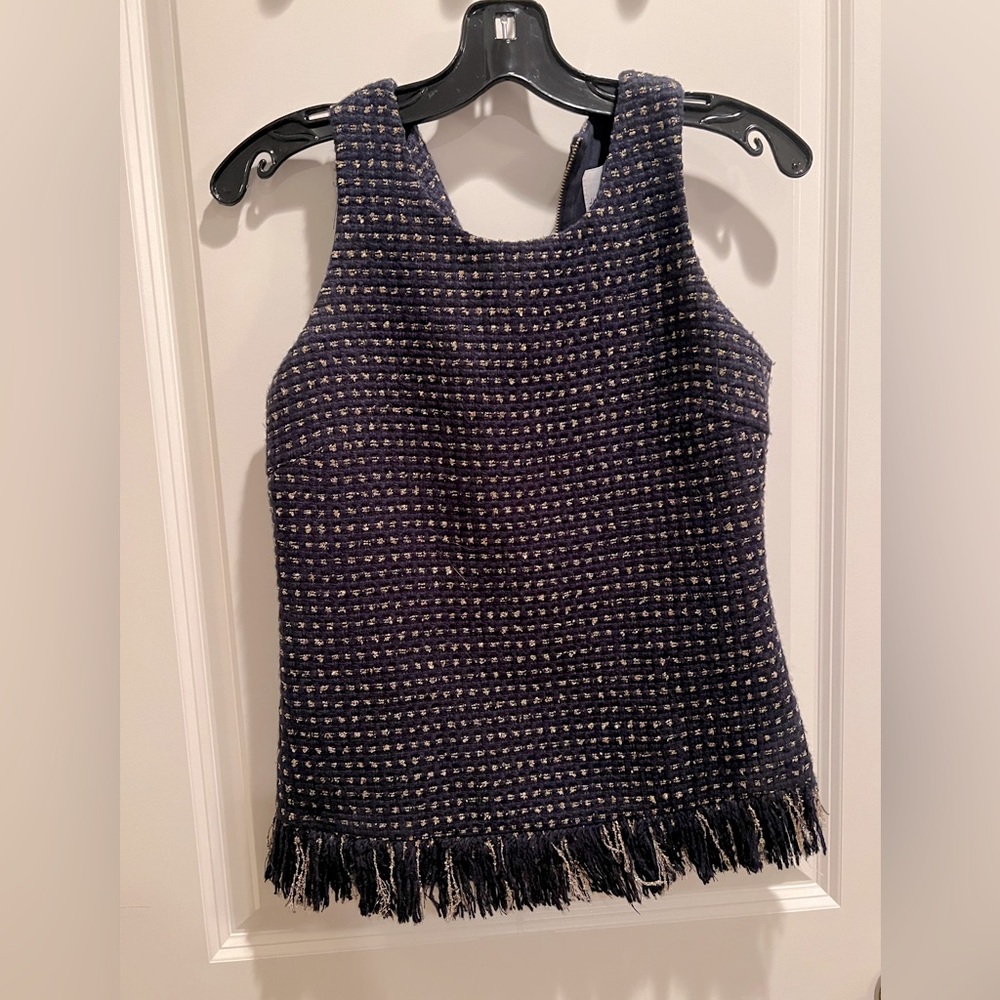Julie brown navy and gold top